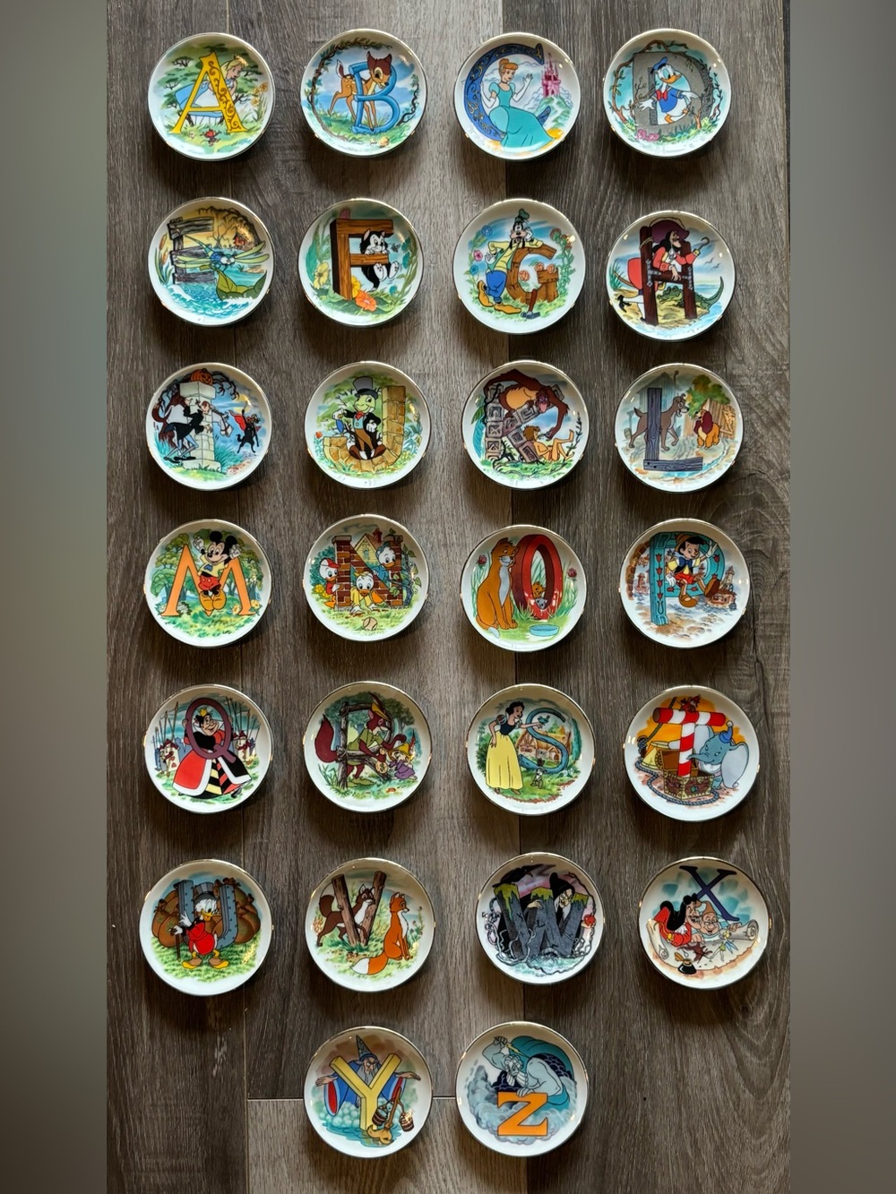 Vintage Disney’s Alphabet Miniature Porcelain Plates